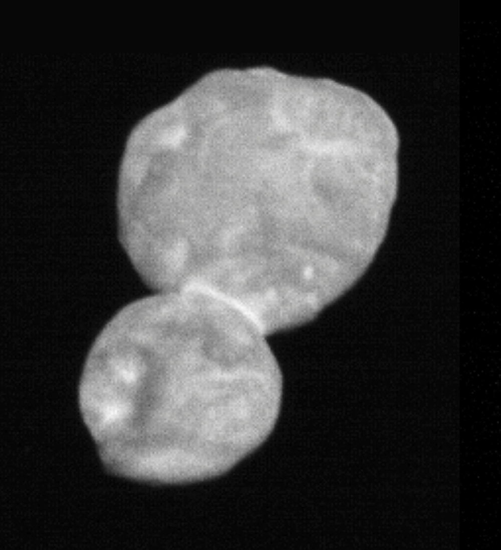 This image—the most detailed returned so far from the flyby— was captured by New Horizons's Long-Range Reconnaissance Imager (LORRI) from about 18,000 miles away.