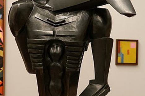Jacob Epstein's "Torso in Metal from Rock Drill" sculpture at the Tate Britain.