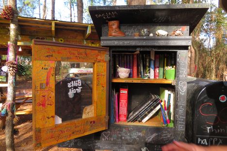 One of many little libraries.