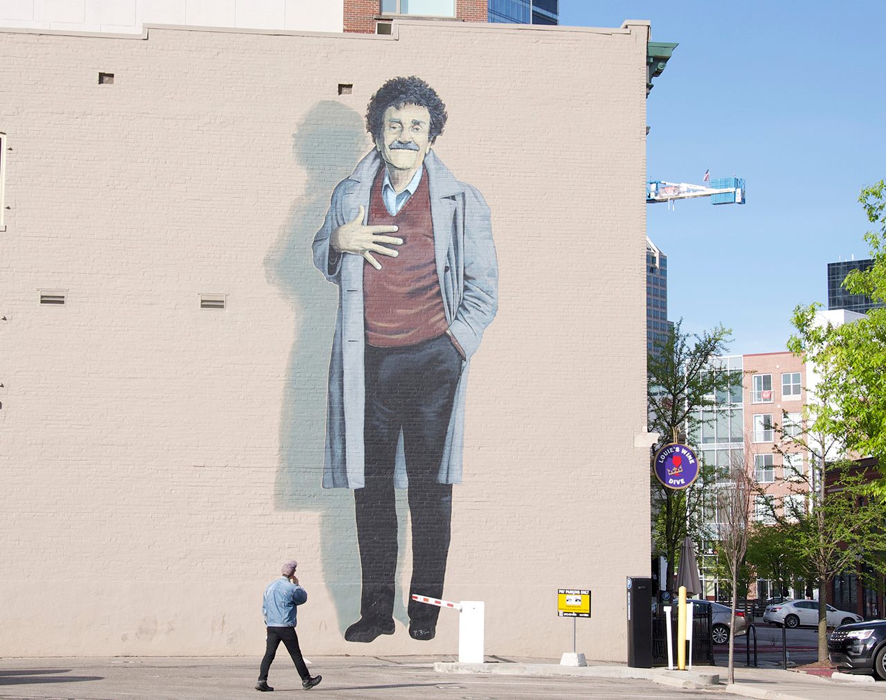 The Kurt Vonnegut mural in downtown Indianapolis.