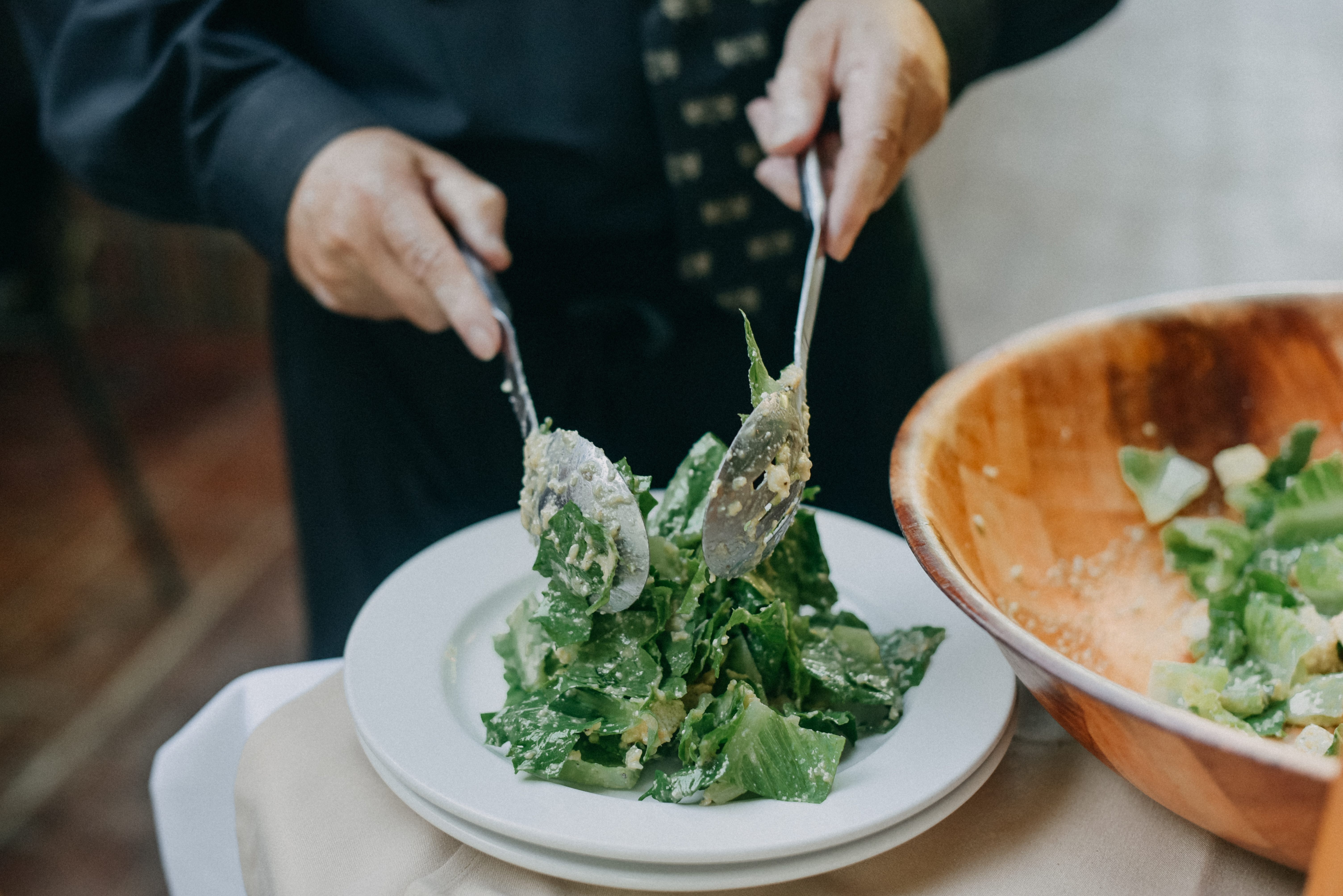 These days, Caesar salad is eaten with a fork.
