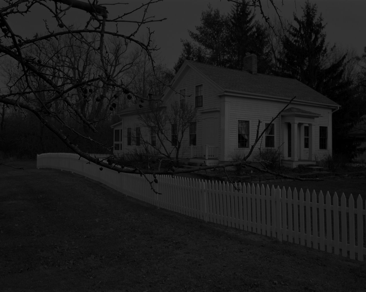 Dawoud Bey, <em>Untitled #20 (Farmhouse and Picket Fence I)</em>, from the series <em>Night Coming Tenderly, Black, </em>2017, San Francisco Museum of Modern Art, Accessions Committee Fund purchase. 