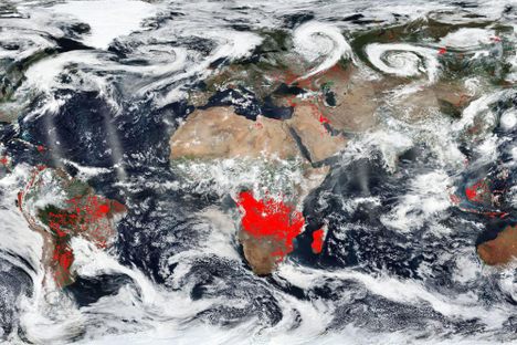 The red indicates fire.