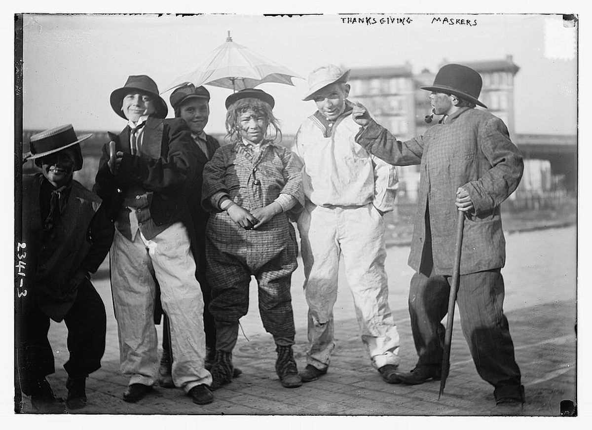 A band of maskers in 1910.