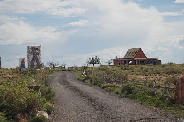 Ruins of the 20th century structures in Two Guns near the Old Route 66 side of Canyon Diablo, Arizona as of 2013
