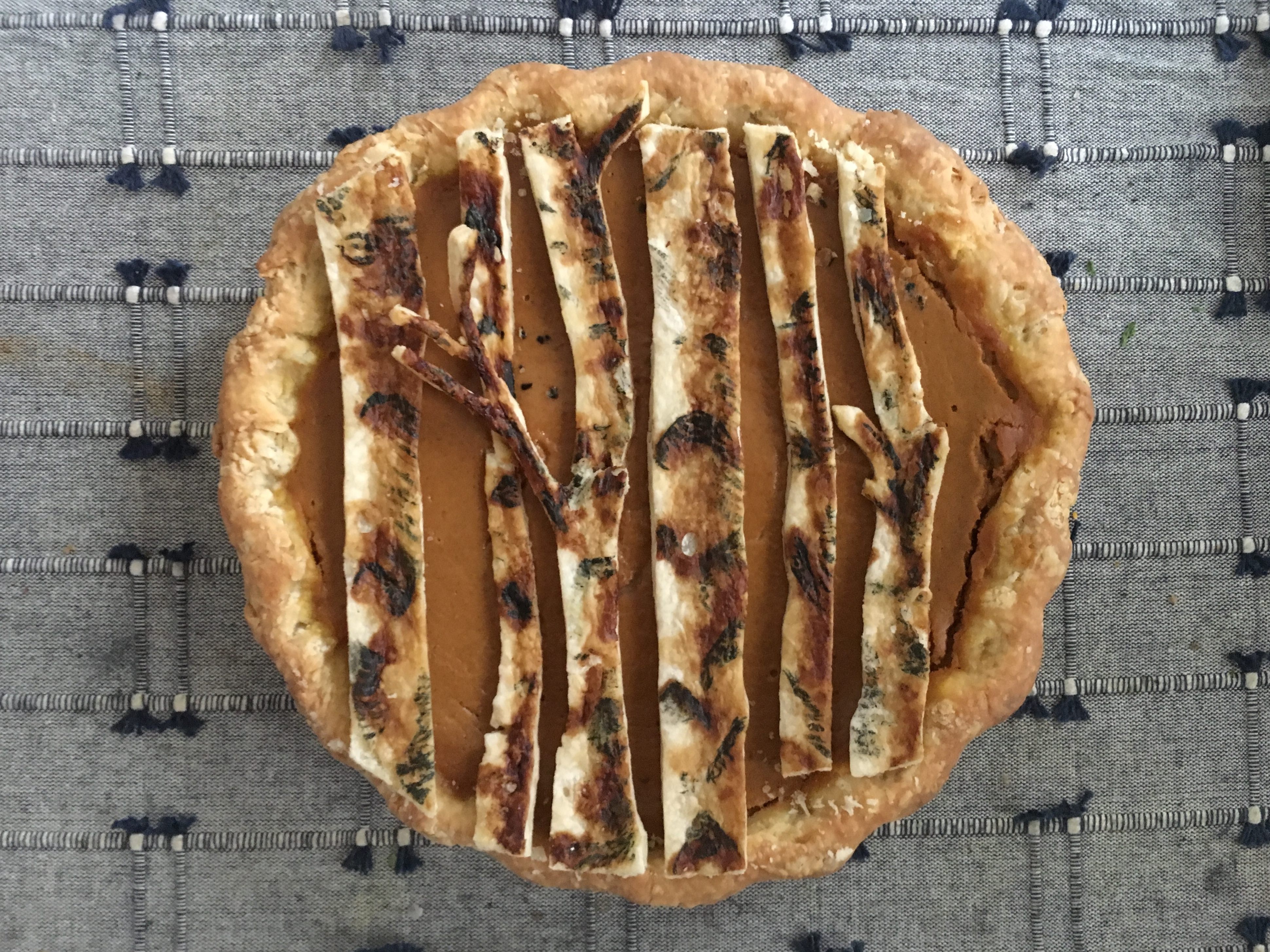 Fong gave her maple-pumpkin New Hampshire pie a crust that resembles white birch, the state tree.