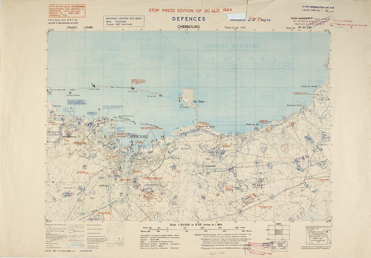 From 1944, a D-Day map of Cherbourg.