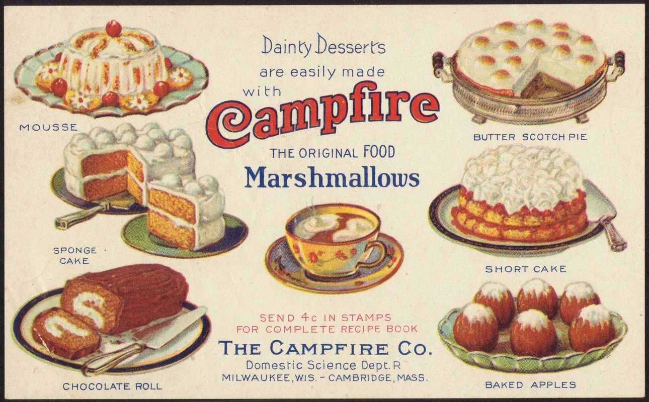 Some of the recipes from the Campfire marshmallow recipe booklet.