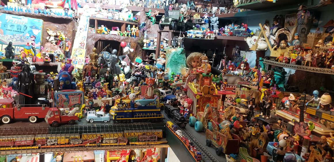 Over 3,500 toys displayed in one massive diorama in the Toyland section of Apple Valley.