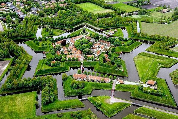 Mid-air view of Bourtange