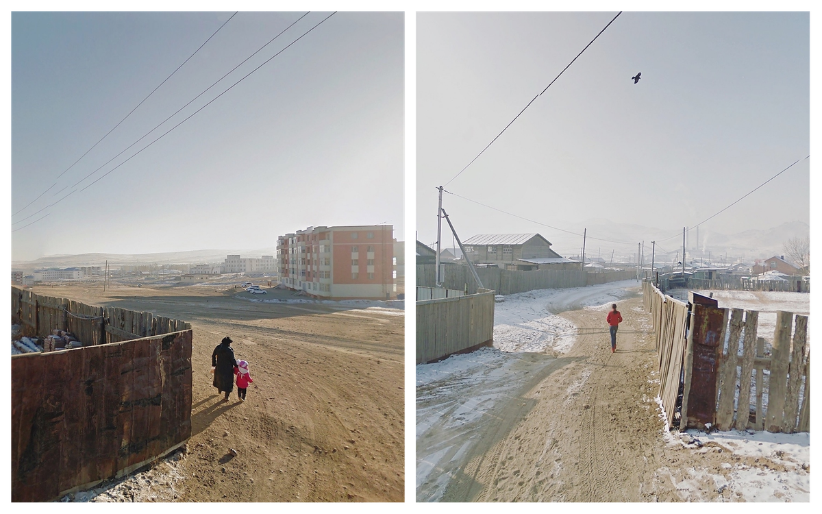 Sometimes, Kenny spotted people, including these wanderers in Mongolia.