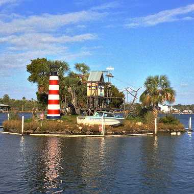 View of the Soutwest side of Monkey Island on Homosassa River.