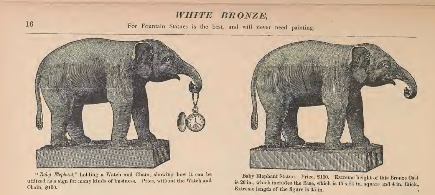 A couple of baby elephant statues, also durable.