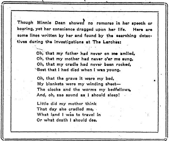 A poem by Dean reprinted in the <em>New Zealand Truth</em> in 1922.