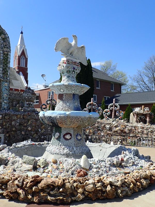 The fountain at the Dickeyville Grotto. 