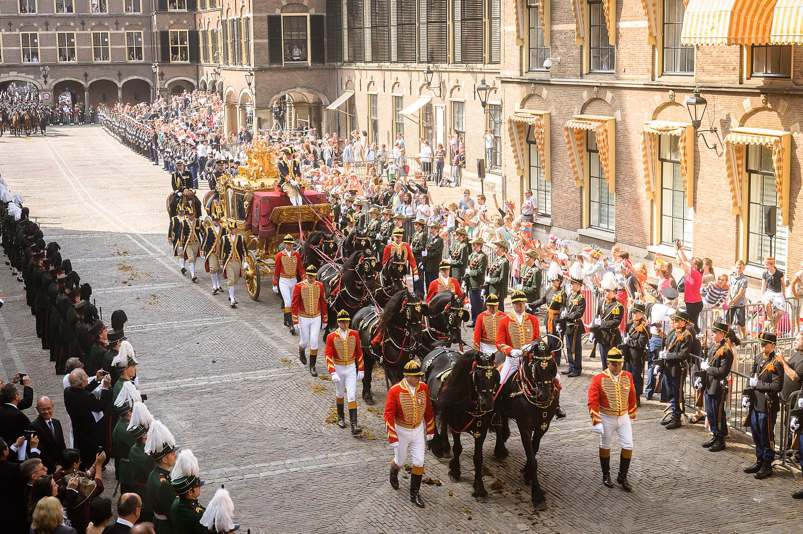 Norway's Golden Carriage rolls through the streets during Prinsjesdag, the monarch's traditional speechmaking day.