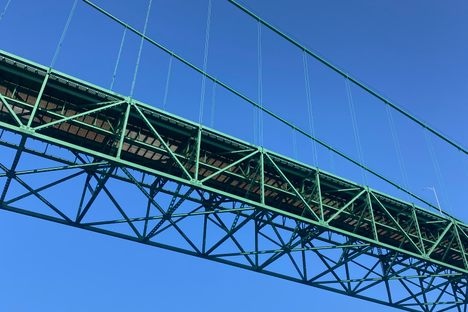 A shot from under the bridge on the ferry