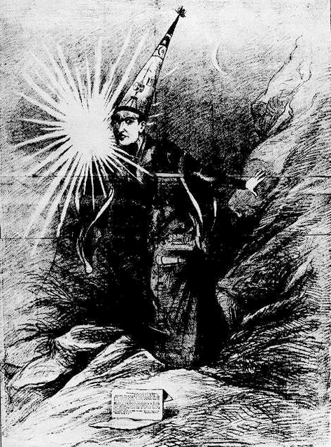 Edison dressed as a wizard on the cover of the New York Daily Graphic.