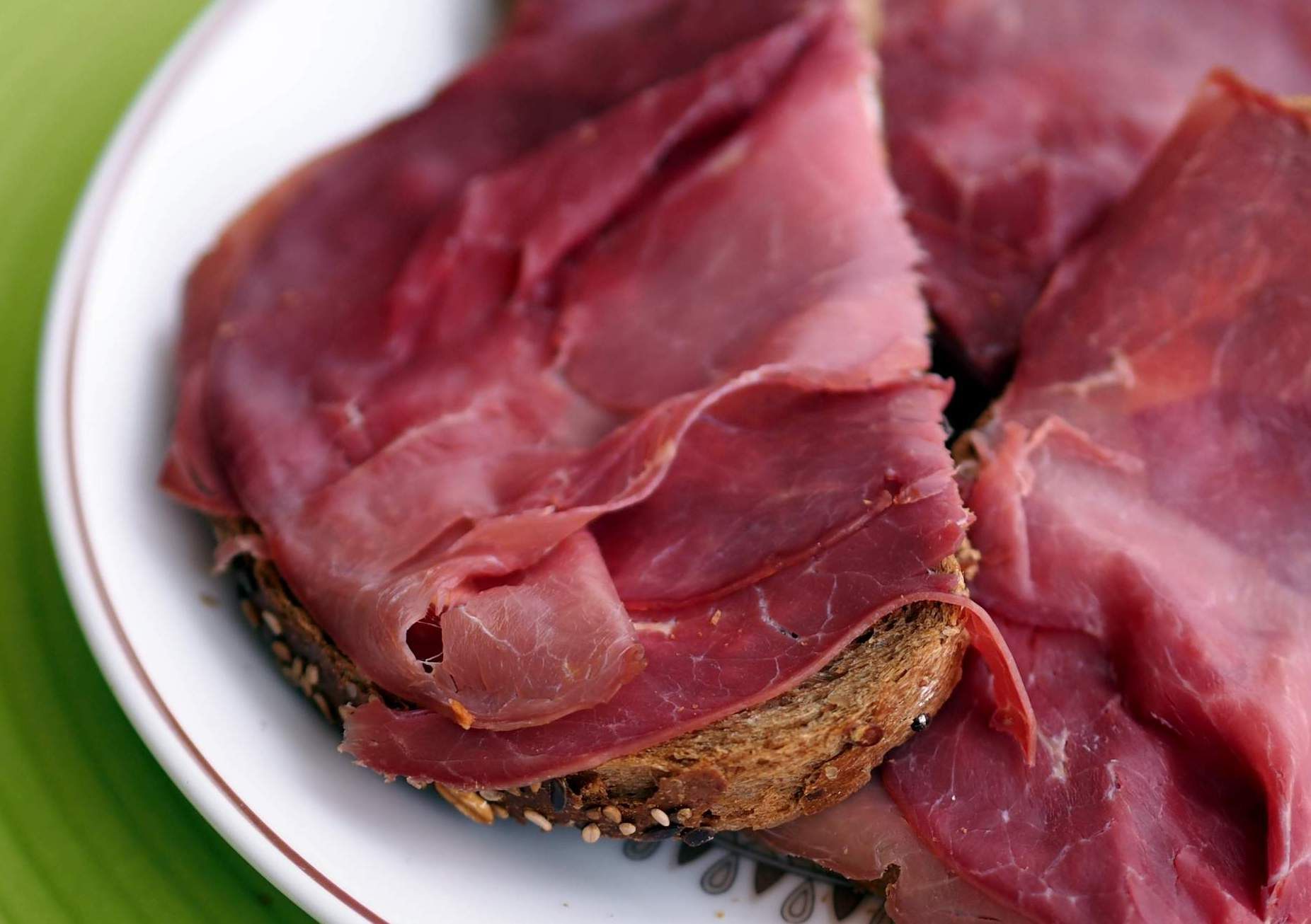 Smoked horse meat on toast.