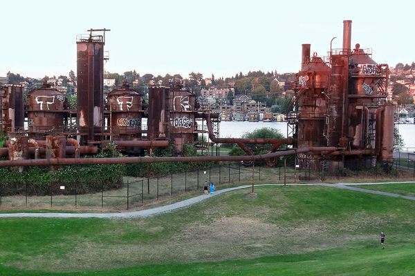 The old gasification plant in Gas Works Park, Seattle