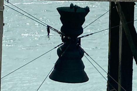 The Time and Tide Bell, at low tide.